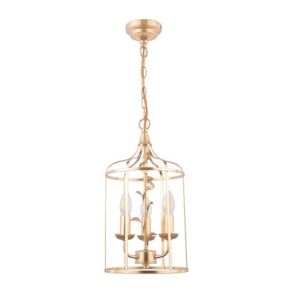 Laura Ashley Halton 3 Light Pendant Distressed Gold Leaf
