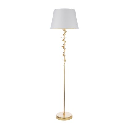 Laura Ashley Halton Floor Lamp Distressed Gold Leaf with Shade