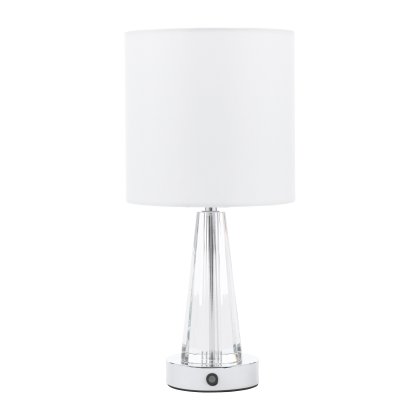 Laura Ashley Blake Table Lamp Polished Chrome and Crystal with Shade LED