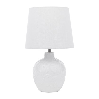 Laura Ashley Redhall Table Lamp White Ceramic and Polished Chrome with Shade