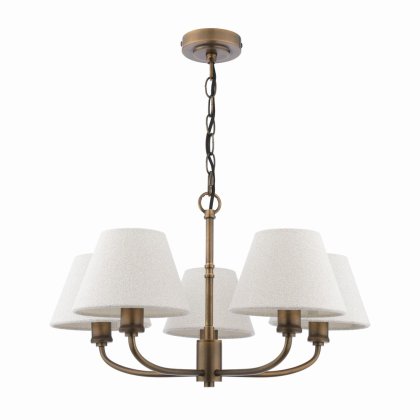 Laura Ashley Denston 5 Light Pendant Antique Bronze with Shade
