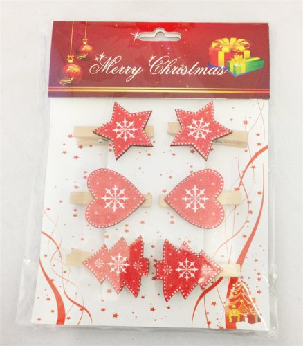IEP Wooden Christmas Pegs (Pack of 6)