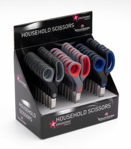Grunwerg Stainless Steel Household Scissors 8" - Assorted