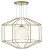 Dar Izmir 1 Light Pendant Hexagonal Gold Effect Opal Glass