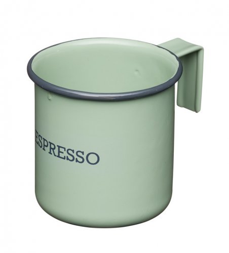 KitchenCraft Living Nostalgia Enamel Espresso Cup English Sage Green 75ml