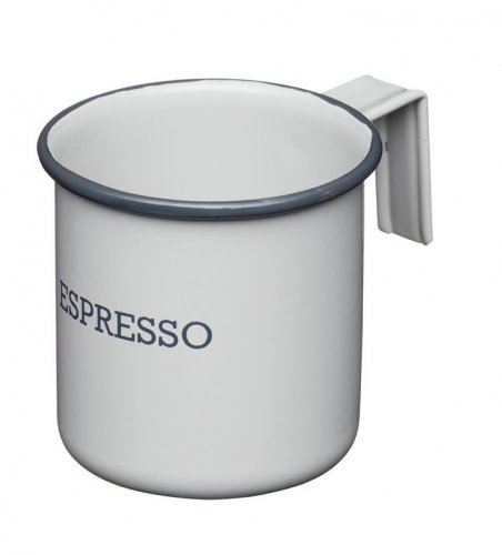 KitchenCraft Living Nostalgia Enamel Espresso Cup French Grey 75ml