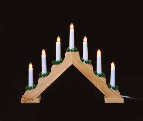 Premier Decorations V Shaped Pine Candle Bridge with Floristry 39cm