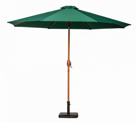 Green 3m Woodlook Crank and Tilt Parasol