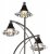 Dar Luther 3 Light Floor Lamp with Crystal Glass Black Chrome