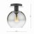 Lycia 1 Light Semi Flush Matt Black Ombre Smoked Glass