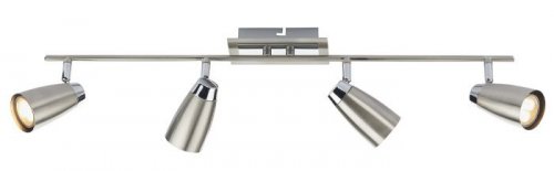 Dar Loft 4 Light Low Energy Bar Satin Chrome / Polished Chrome