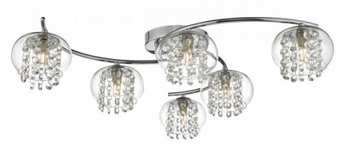 Dar Elma 6lt Semi Flush Polished Chrome & Crystal