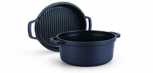 Commichef Die-Cast Aluminium Casserole & Grill Pan 26cm - Black