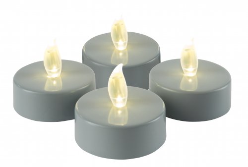 The Outdoor Living Co Battery Operated Large Tea Lights (Pack of 4) - Grey