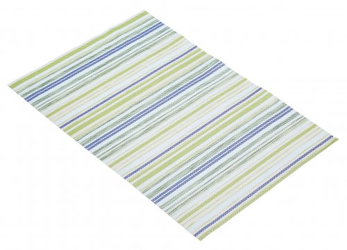 KitchenCraft Woven Placemat Green Stripe Mix 30cm x 45cm