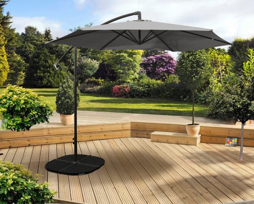 Pagoda 3m Over Hanging Parasol - Grey