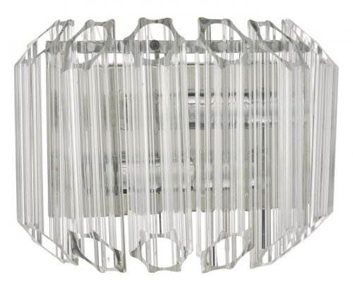 Dar Tuvalu 2 Light Wall Light Glass & Polished Chrome