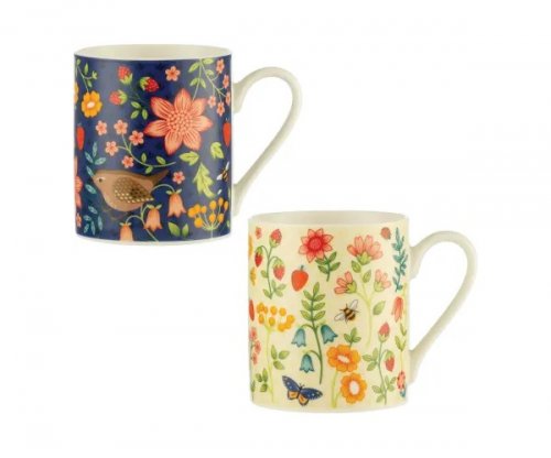 Price & Kensingston Wild Flower Fine China Mugs 38cl - Assorted