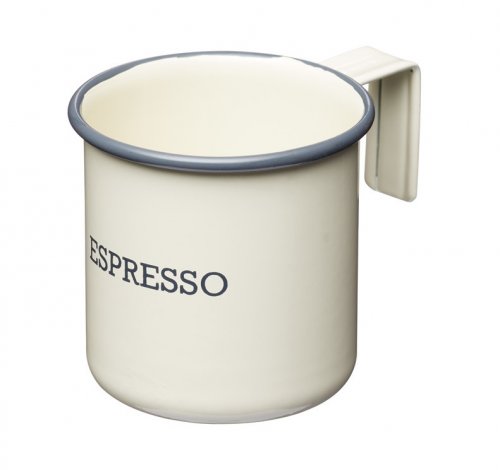 KitchenCraft Living Nostalgia Enamel Espresso Cup Antique Cream 75ml
