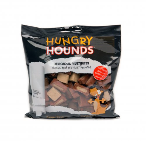 Hungry Hounds Delicious Multibites Cheese, Beef, And Duck 400g