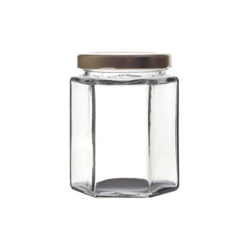 Hexagonal Glass Jar with Twist-off Lid 227ml