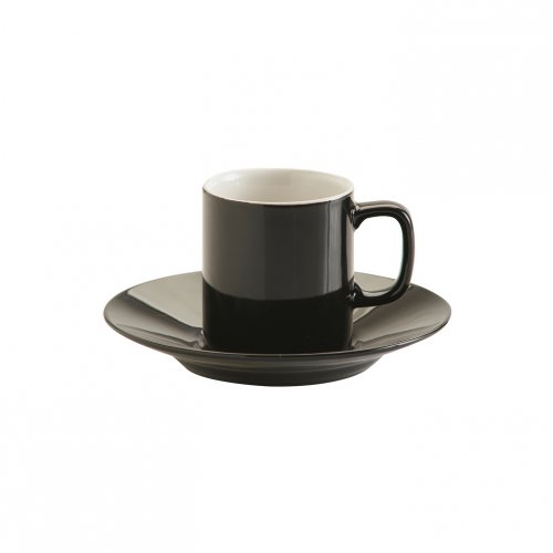 p&k black 3oz espresso cup and saucer disc