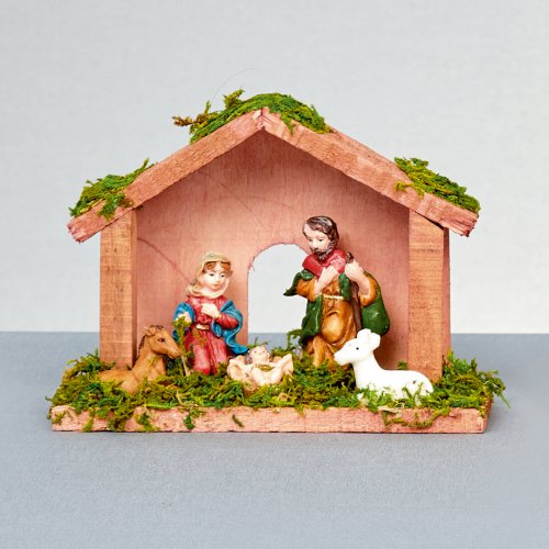 Premier Decorations Wooden Nativity Scene 15cm (6 Piece Set)