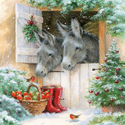 Ambiente Napkins 33 x 33cm - Santa's Donkeys