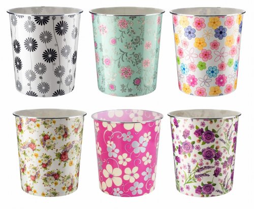 Zoom Floral Print Waste Bin - Assorted