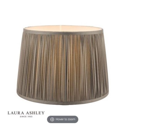 Laura Ashley Hemsley Pleated Silk Empire Drum Shade Grey 30cm/12 inch