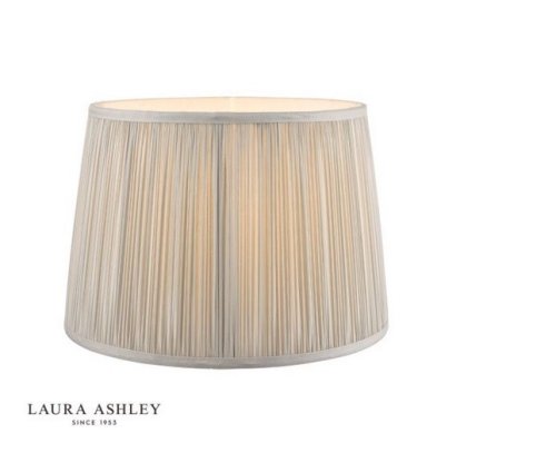 Laura Ashley Hemsley Pleated Silk Empire Drum Shade Silver 30cm/12 inch