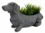 Solstice Sculptures Sausage Dog Planter 30cm in Blue Iron Effect