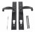 Black Cottage Lever Espag. Lock Set