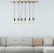 Searchlight Woody 6 Light Bar Ceiling Pendant Wood & Black Metal