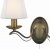 Searchlight Andretti 2 Light Wall Bracket, Antique Brass, Cream String Shades