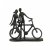 Elur Iron Figurine Couple with Bicycle 14cm