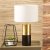 Pacific Lifestyle Etosha Table Lamp - Dark Wood and Gold Metal