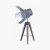 Pacific Lifestyle Hereford Film Tripod Table Lamp - Grey Wood and Silver Metal