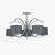Pacific Lifestyle Arcadia Metal Curved 5 Arm Semi Flush Pendant - Silver