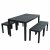 Trabella Roma Rectangular Table w/4 Roma Bench Seats -Anthracite