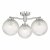 Wayne 3 Light Semi Flush Polished Chrome Glass IP44