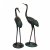 Solstice Sculptures Cranes Pair Medium 71 & 63cm -Dark Verdigris