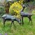 Solstice Sculptures Deer Pair Small 56 & 33cm in Dark Verdigris