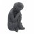 Solstice Sculptures Buddha Crouching 58cm in Charcoal Effect