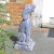 Solstice Sculptures Dog Sitting 71cm in Blue Iron Effect