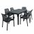 Trabella Roma Rectangular Table with 6 Siena Chairs -Anthracite