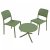 Nardi Step Table with Set of 2 Bistrot Chairs - Olive