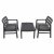 Trabella Venice Coffee Table & Chairs Set - Anthracite