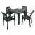 Trabella Salerno Square Table with 4 Siena Chairs -Anthracite