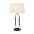 Searchlight Jazz Table Lamp, Satin Silver & Black, White Velvet Shade